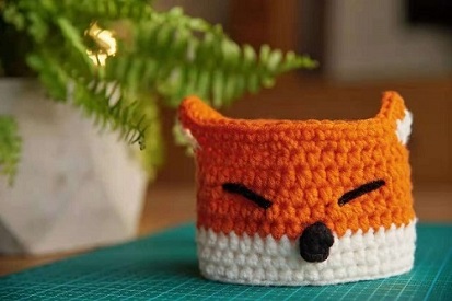 20181108文雅苑手织狐狸杯套4